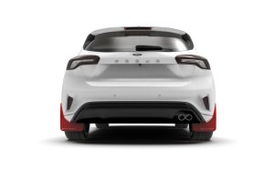 Ford Focus ST MK4 Mud Flap Kit - Rally Armor - UR Red Flap/White Logo - Red - `19-`25